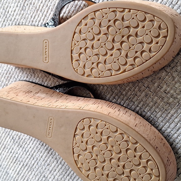 Coach heeled sandals sz 8 - Picture 4 of 5
